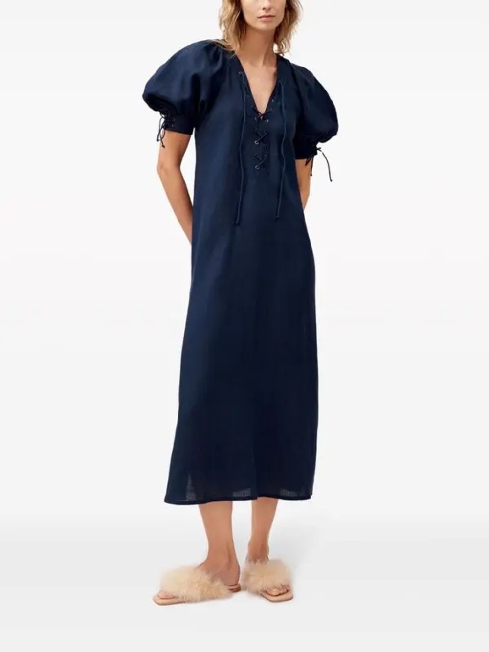 SLEEPER Garden Puff-Sleeve Midi Dress - Picture 5 of 12